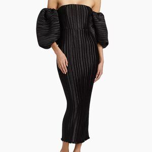 NWT L'IDÉE Sirene Off-Shoulder Puff-Sleeve Pleated/ Size UK12/US8